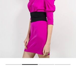 NWOT JAYGODFREY Fuchsia Dress with Black Detail Size 10